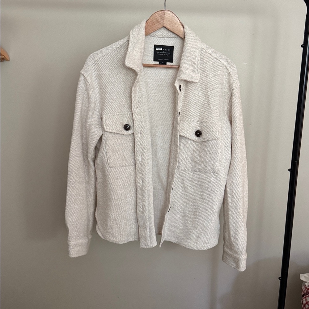 Anthropologie Cream Textured Jacket